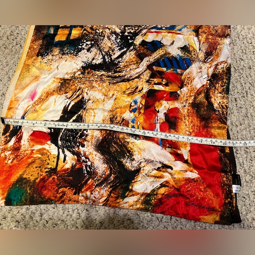 Silk PALACE Vibrant Multicolor 100% Silk scarf - Picture 7 of 8